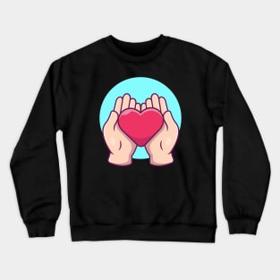 Hands with love cartoon Crewneck Sweatshirt